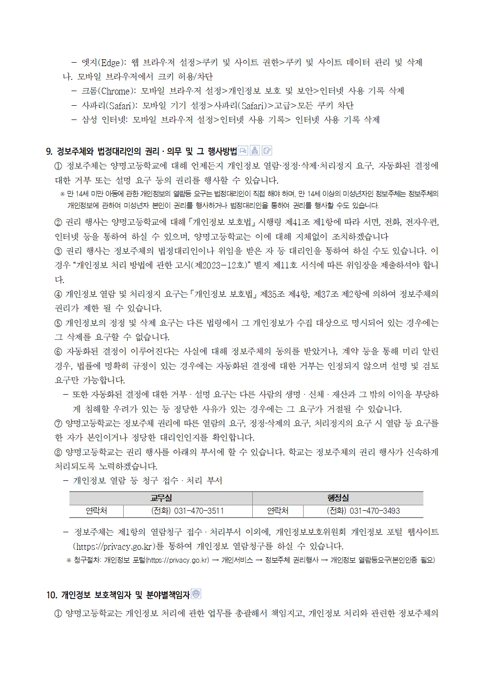 2025년 양명고 개인정보처리방침 계획006